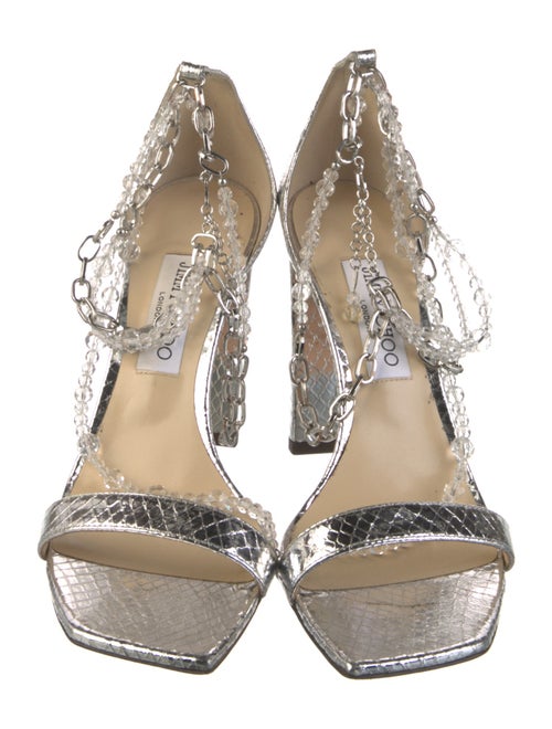 Jimmy Choo Leather Chain-Link Accents Pumps