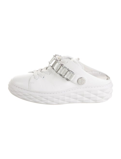 Jimmy Choo Leather Crystal Embellishments Sneakers