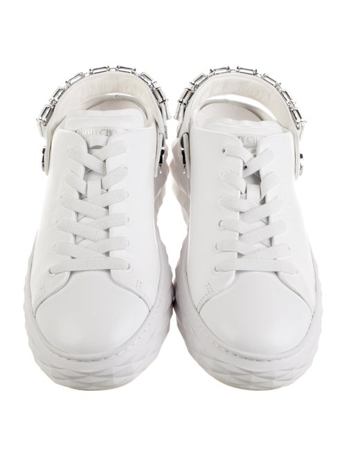 Jimmy Choo Leather Crystal Embellishments Sneakers