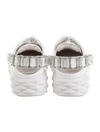 Jimmy Choo Leather Crystal Embellishments Sneakers