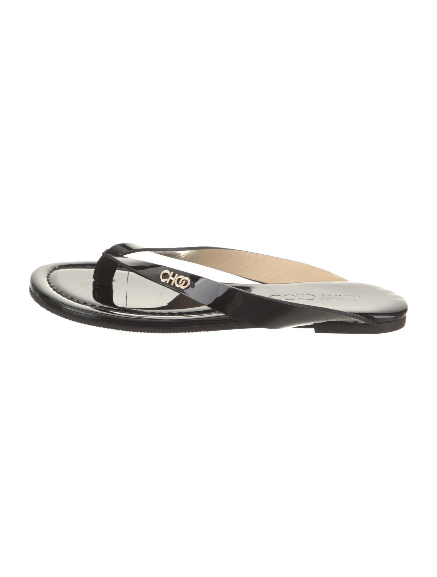 Jimmy Choo Patent Leather Flip Flops