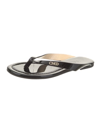 Jimmy Choo Patent Leather Flip Flops