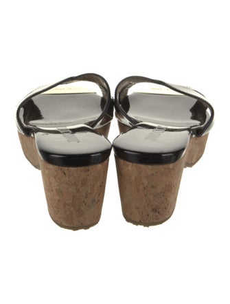 Jimmy Choo Patent Leather Cutout Accent Slides