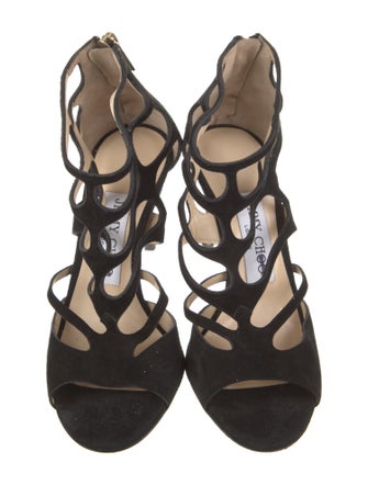 Jimmy Choo Suede Cutout Accent Gladiator Sandals