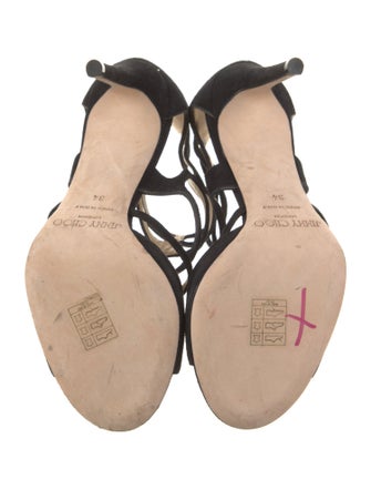 Jimmy Choo Suede Cutout Accent Gladiator Sandals