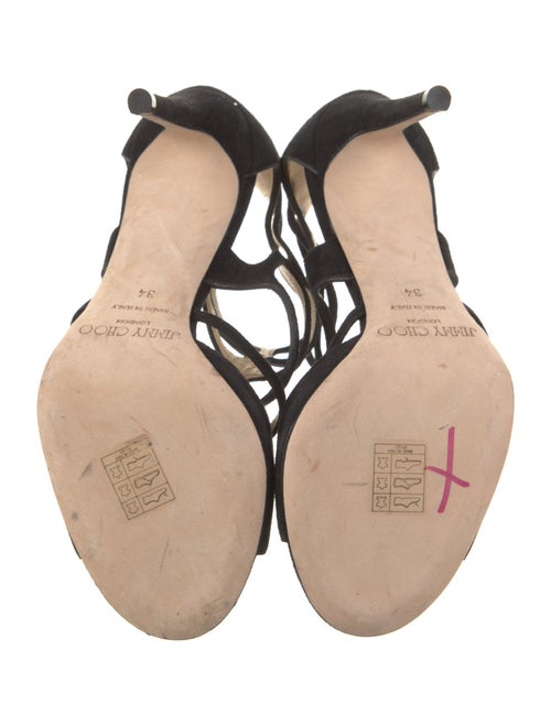 Jimmy Choo Suede Cutout Accent Gladiator Sandals