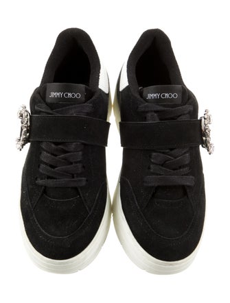 Jimmy Choo Suede Colorblock Pattern Sneakers