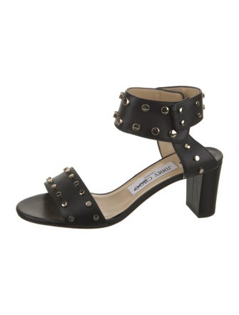 Jimmy Choo Leather Studded Accents Sandals