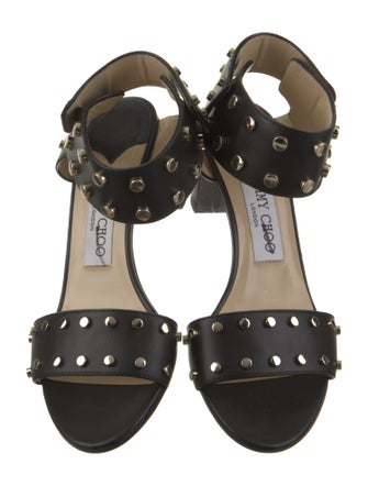 Jimmy Choo Leather Studded Accents Sandals