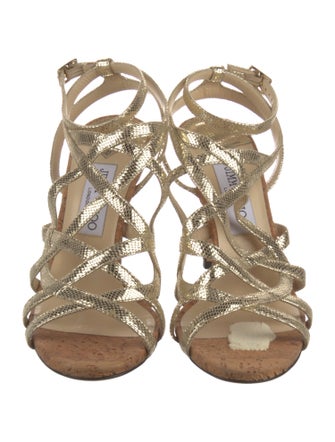 Jimmy Choo Embossed Leather Sandals