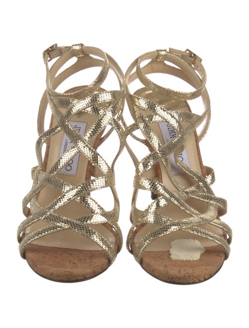 Jimmy Choo Embossed Leather Sandals