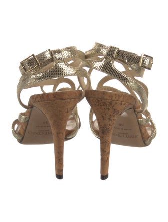 Jimmy Choo Embossed Leather Sandals