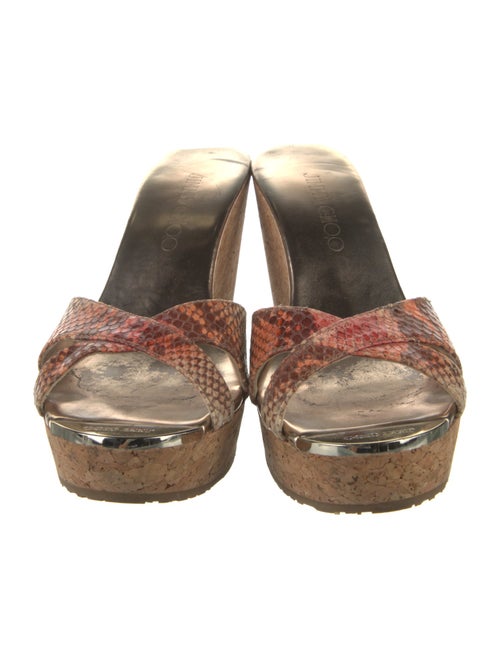 Jimmy Choo Snakeskin Animal Print Slides