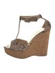 Jimmy Choo Snakeskin Animal Print T-Strap Sandals