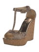 Jimmy Choo Snakeskin Animal Print T-Strap Sandals