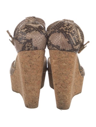 Jimmy Choo Snakeskin Animal Print T-Strap Sandals