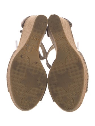 Jimmy Choo Snakeskin Animal Print T-Strap Sandals