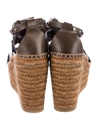 Jimmy Choo Leather Studded Accents Espadrilles