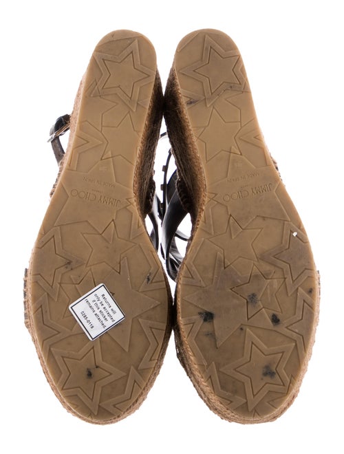 Jimmy Choo Leather Studded Accents Espadrilles