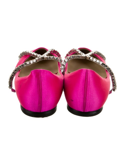 Jimmy Choo Satin Crystal Embellishments Ballet Flats