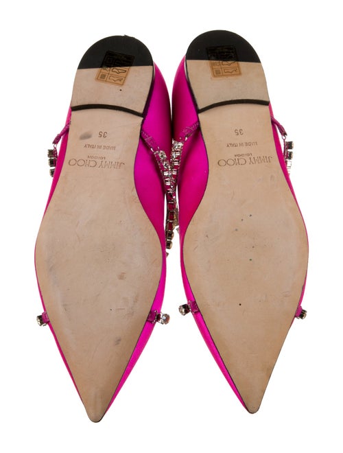 Jimmy Choo Satin Crystal Embellishments Ballet Flats