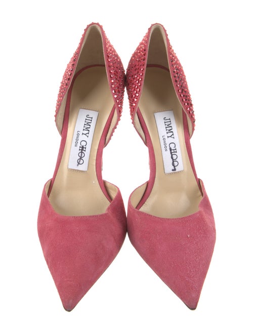 Jimmy Choo Suede Crystal Embellishments D'Orsay Pumps