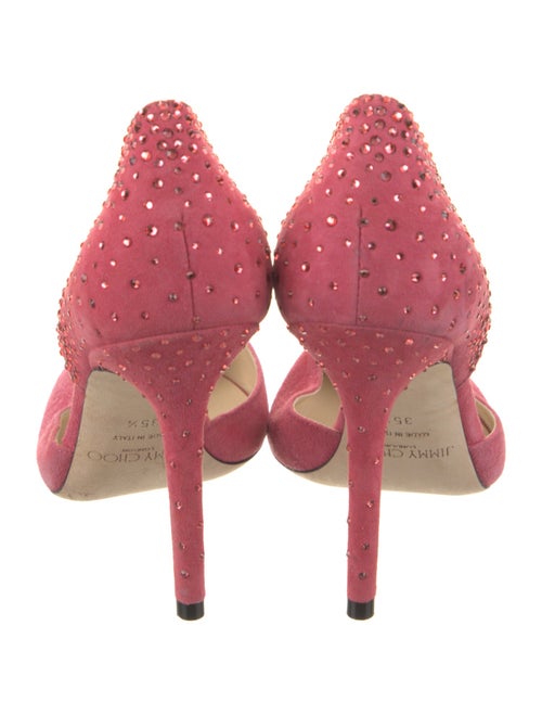 Jimmy Choo Suede Crystal Embellishments D'Orsay Pumps