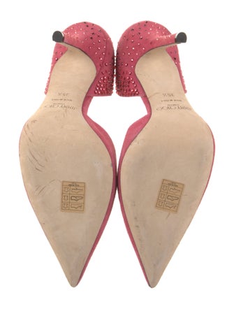 Jimmy Choo Suede Crystal Embellishments D'Orsay Pumps