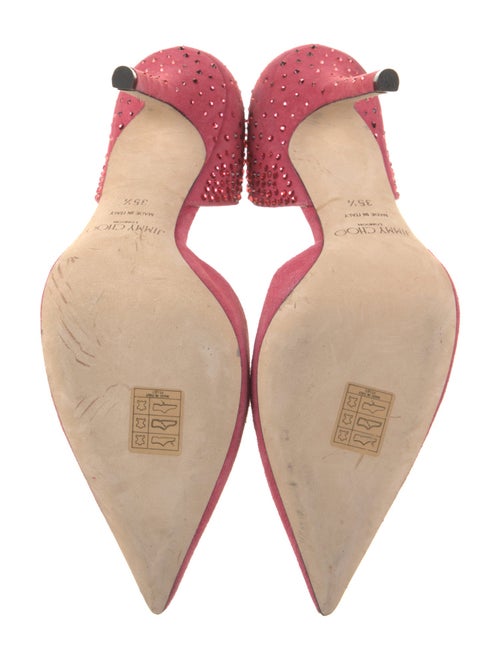Jimmy Choo Suede Crystal Embellishments D'Orsay Pumps