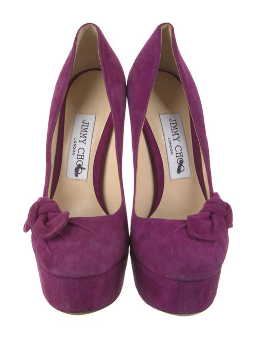 Jimmy Choo Suede Bow Accents Pumps