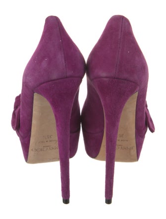 Jimmy Choo Suede Bow Accents Pumps
