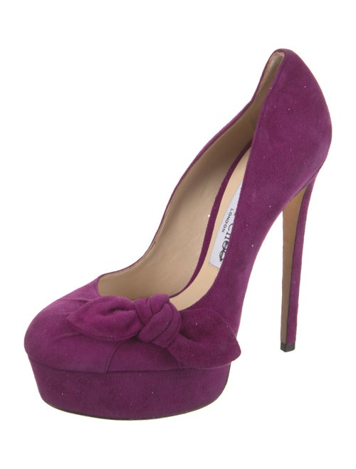 Jimmy Choo Suede Bow Accents Pumps
