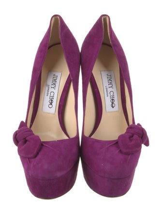 Jimmy Choo Suede Bow Accents Pumps