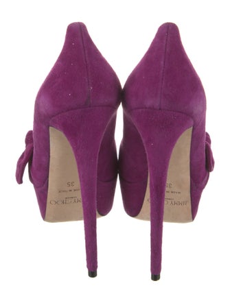 Jimmy Choo Suede Bow Accents Pumps