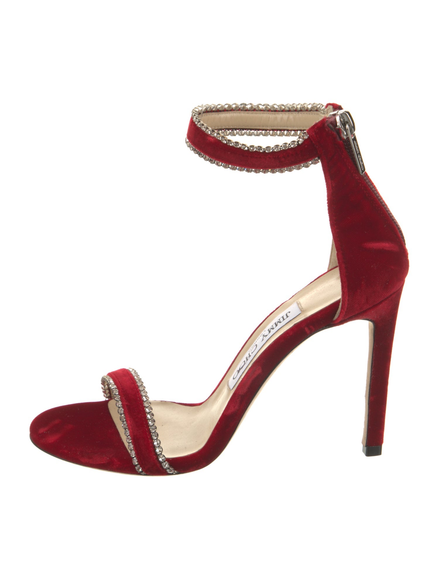 Jimmy Choo Velvet Crystal Embellishments Sandals