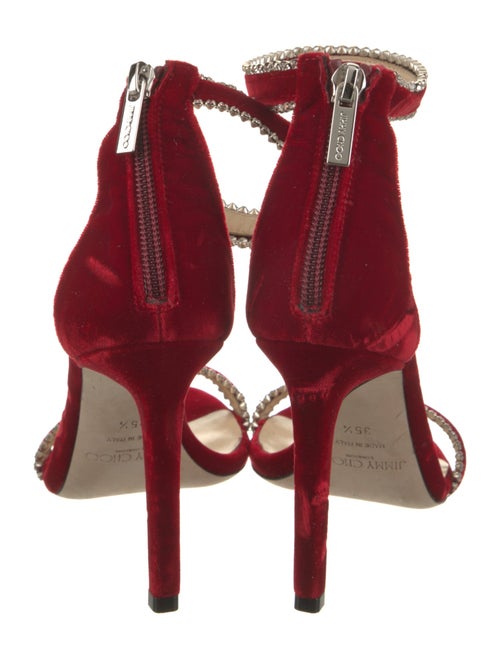 Jimmy Choo Velvet Crystal Embellishments Sandals