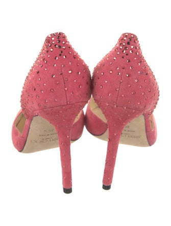 Jimmy Choo Suede Crystal Embellishments D'Orsay Pumps