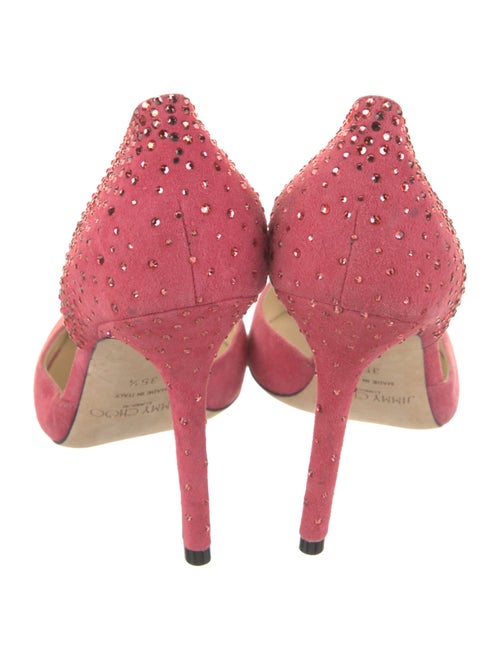 Jimmy Choo Suede Crystal Embellishments D'Orsay Pumps