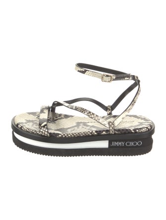Jimmy Choo Leather Animal Print Sandals
