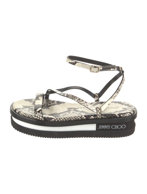 Jimmy Choo Leather Animal Print Sandals