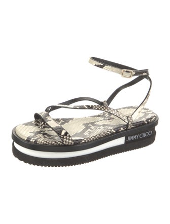 Jimmy Choo Leather Animal Print Sandals