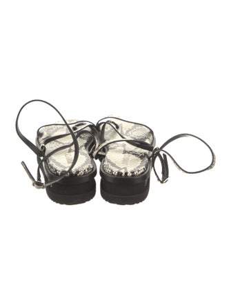 Jimmy Choo Leather Animal Print Sandals