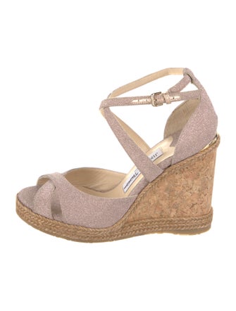 Jimmy Choo Suede Glitter Accents Espadrilles