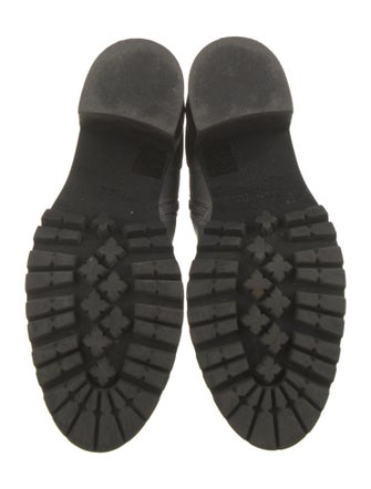 Jimmy Choo Leather Crystal Embellishments Combat Boots