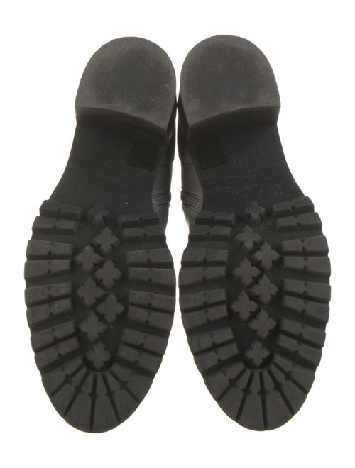 Jimmy Choo Leather Crystal Embellishments Combat Boots