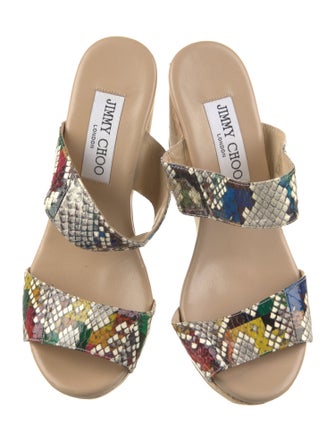 Jimmy Choo Leather Animal Print Sandals