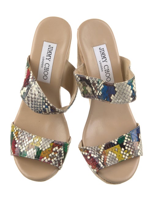 Jimmy Choo Leather Animal Print Sandals