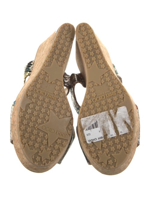 Jimmy Choo Leather Animal Print Sandals