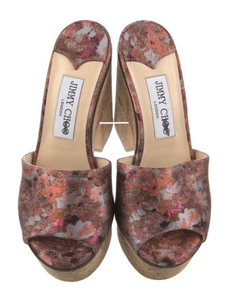 Jimmy Choo Printed Glitter Accents Sandals