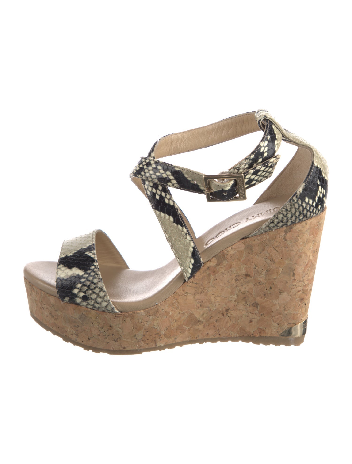 Jimmy Choo Leather Animal Print Gladiator Sandals